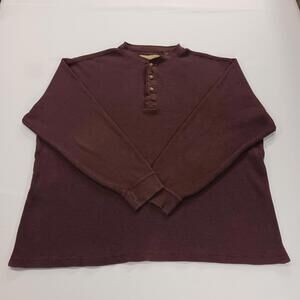 Vintage Naturalife RN#105741 Men's Burgundy 1/4 Button Pullover Sweatshirt Sz XL